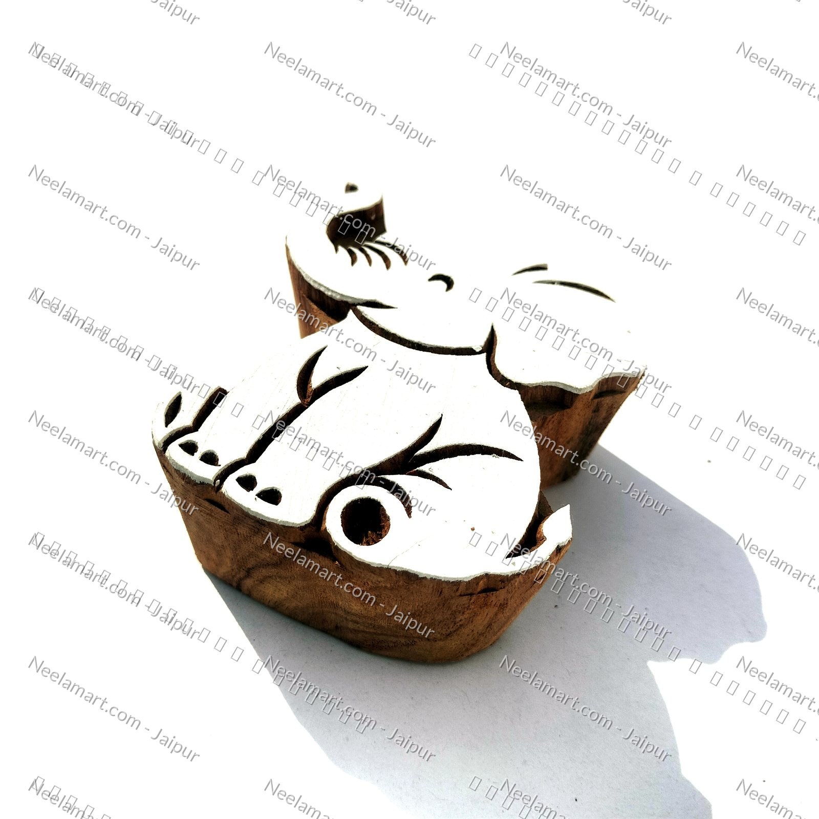 Hand-Carved Royal Elephant Block printed impression