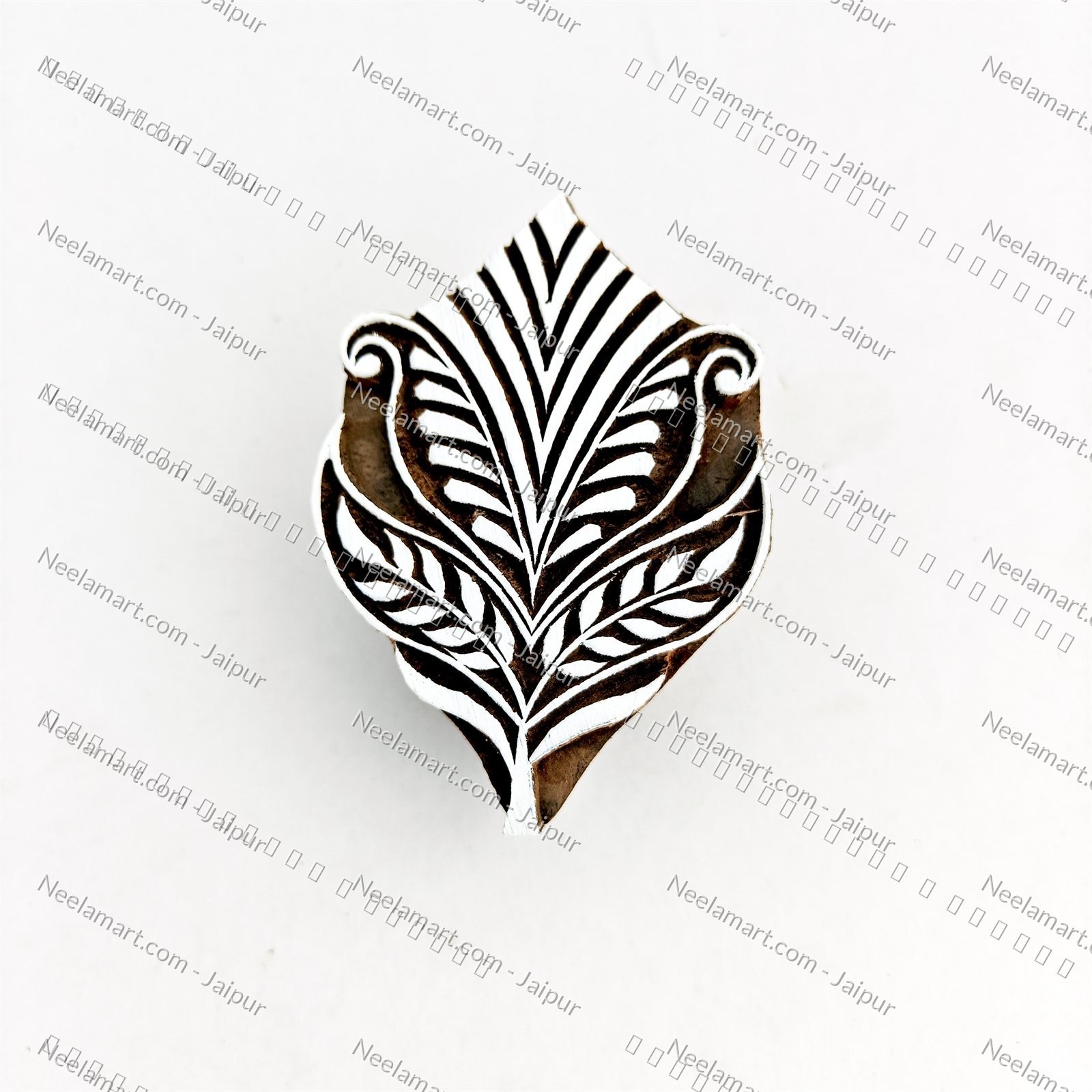 Intricate Botanical Floral Wooden Block