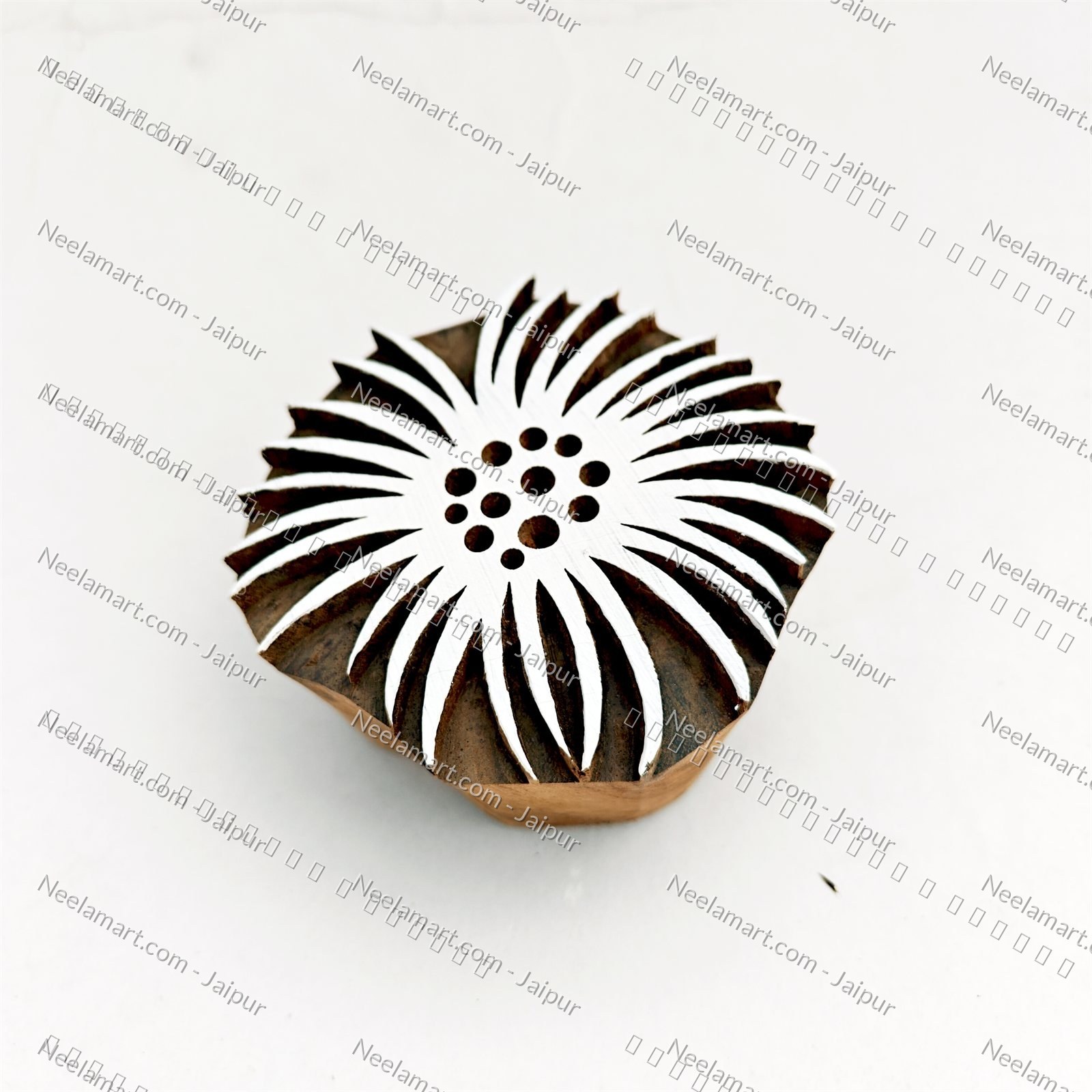 Intricate Botanical Floral Wooden Block printed impression