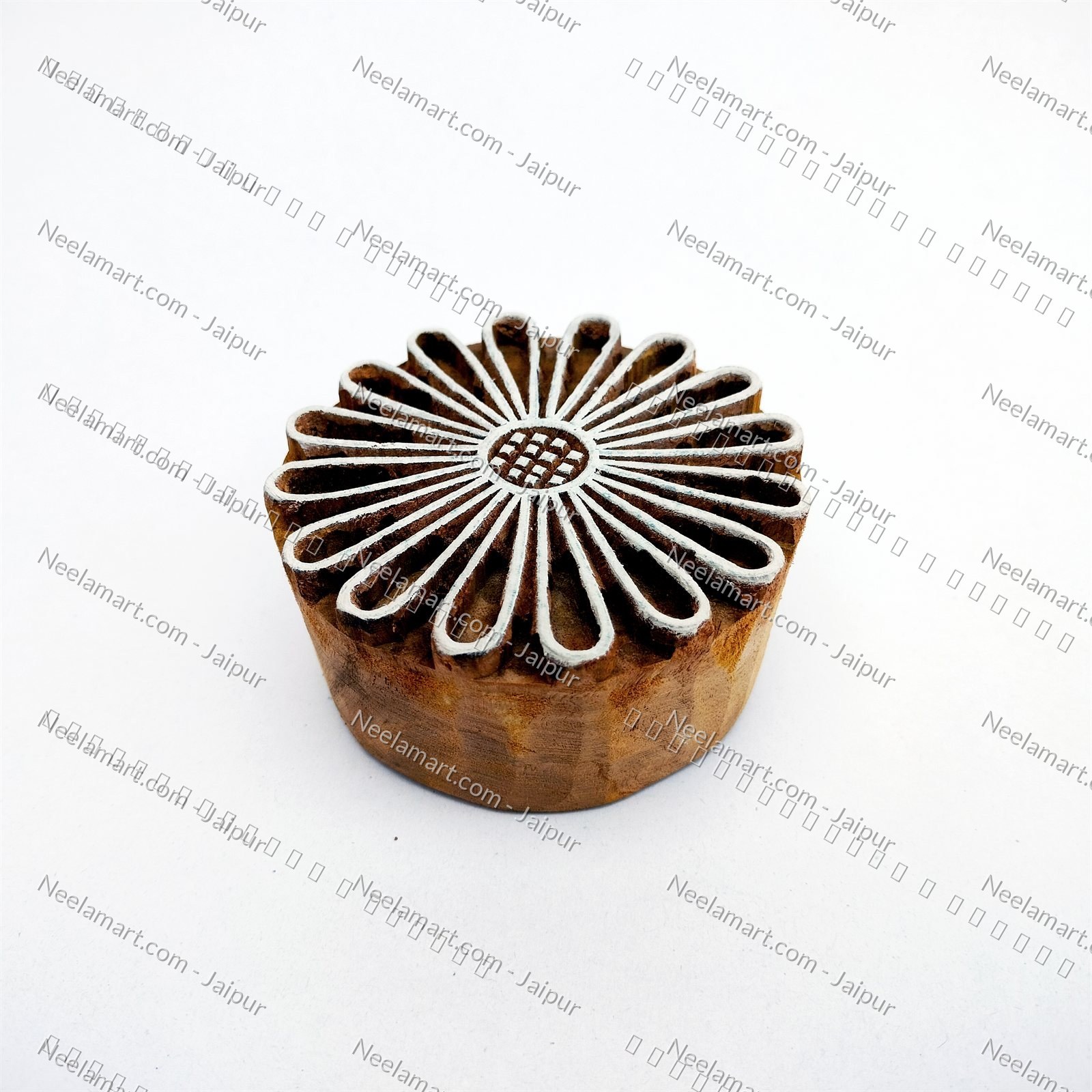 Intricate Botanical Floral Wooden Block printed impression