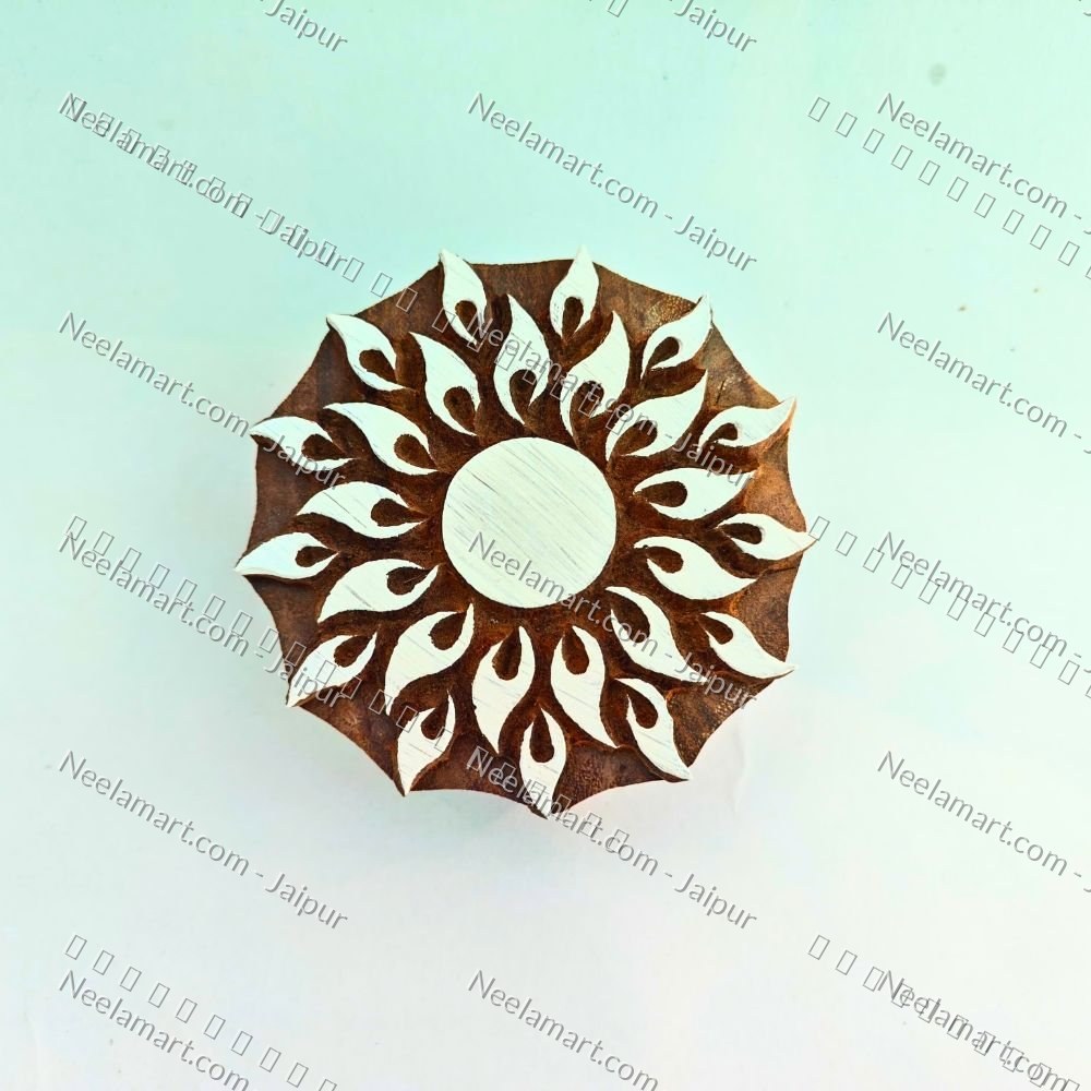 Intricate Botanical Floral Wooden Block printed impression