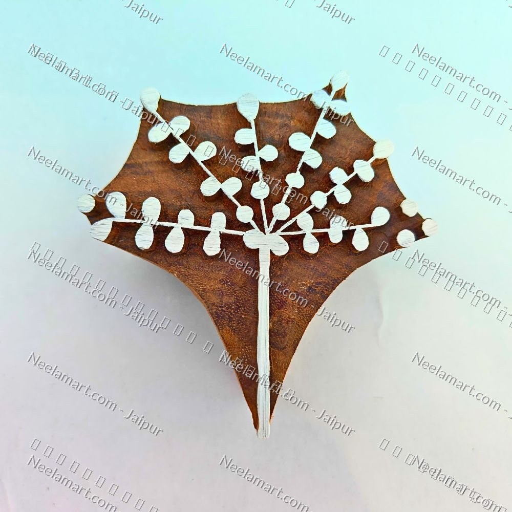 Intricate Botanical Floral Wooden Block