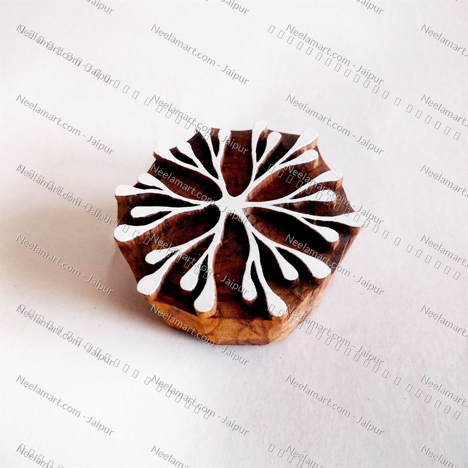 Intricate Botanical Floral Wooden Block printed impression