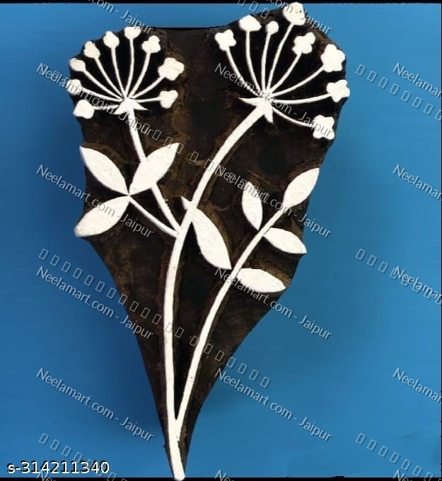 Intricate Botanical Floral Wooden Block printed impression