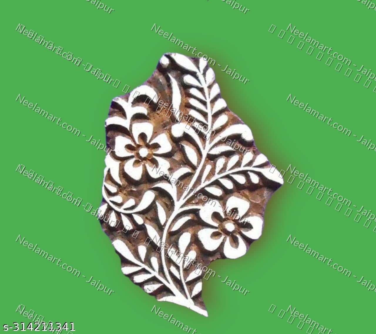 Intricate Botanical Floral Wooden Block printed impression