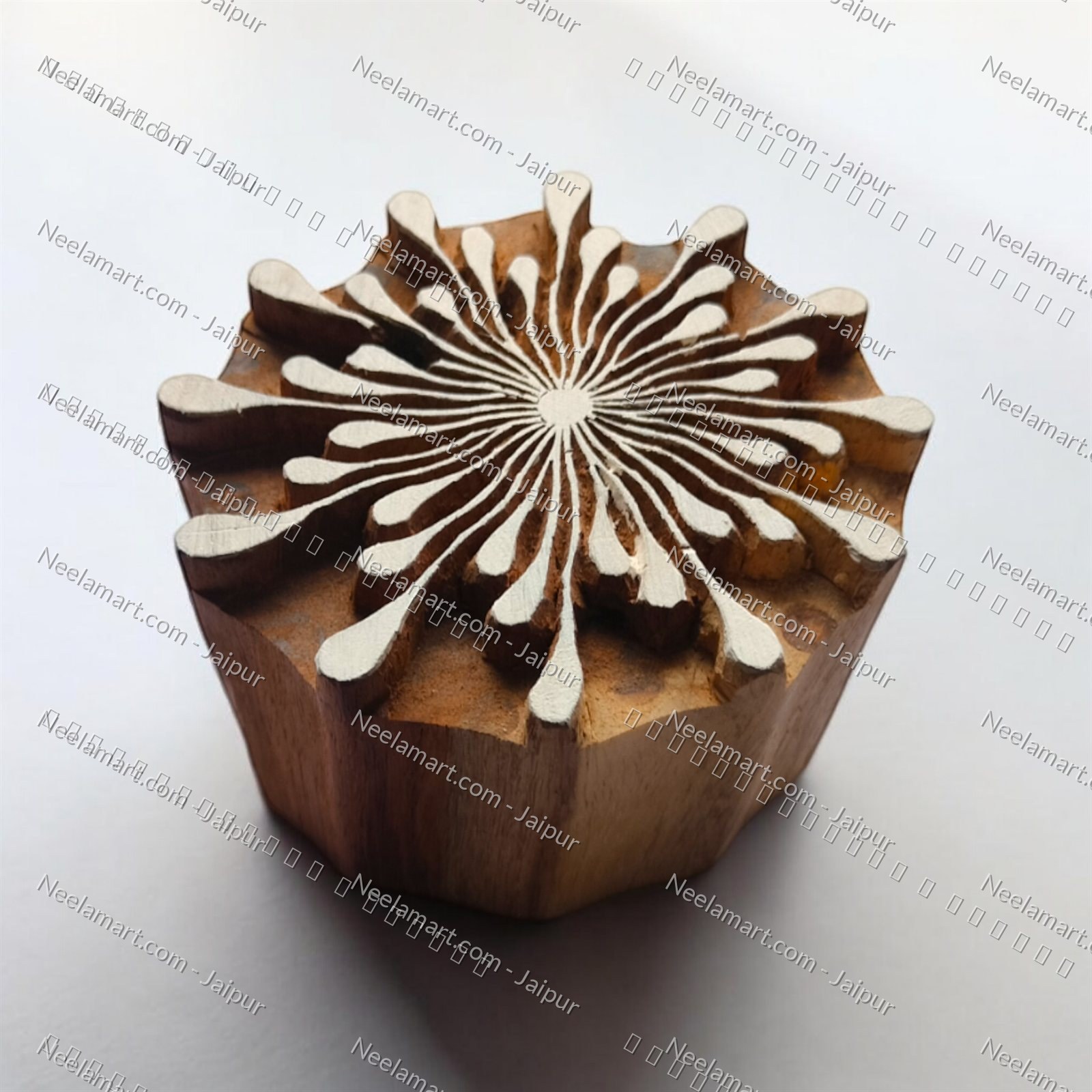 Intricate Botanical Floral Wooden Block printed impression