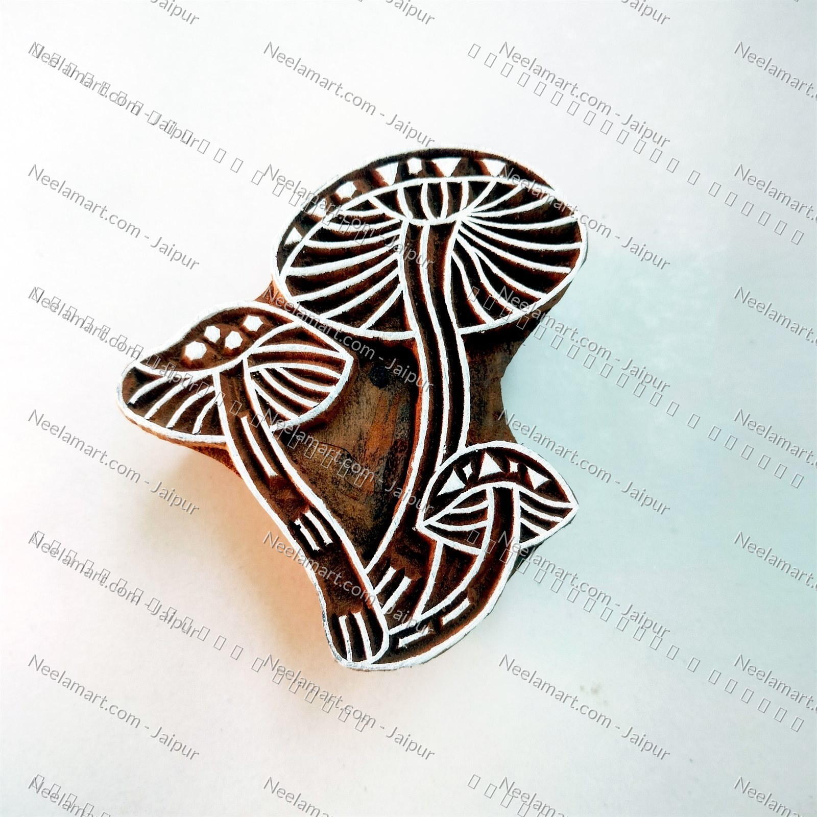 Intricate Botanical Floral Wooden Block