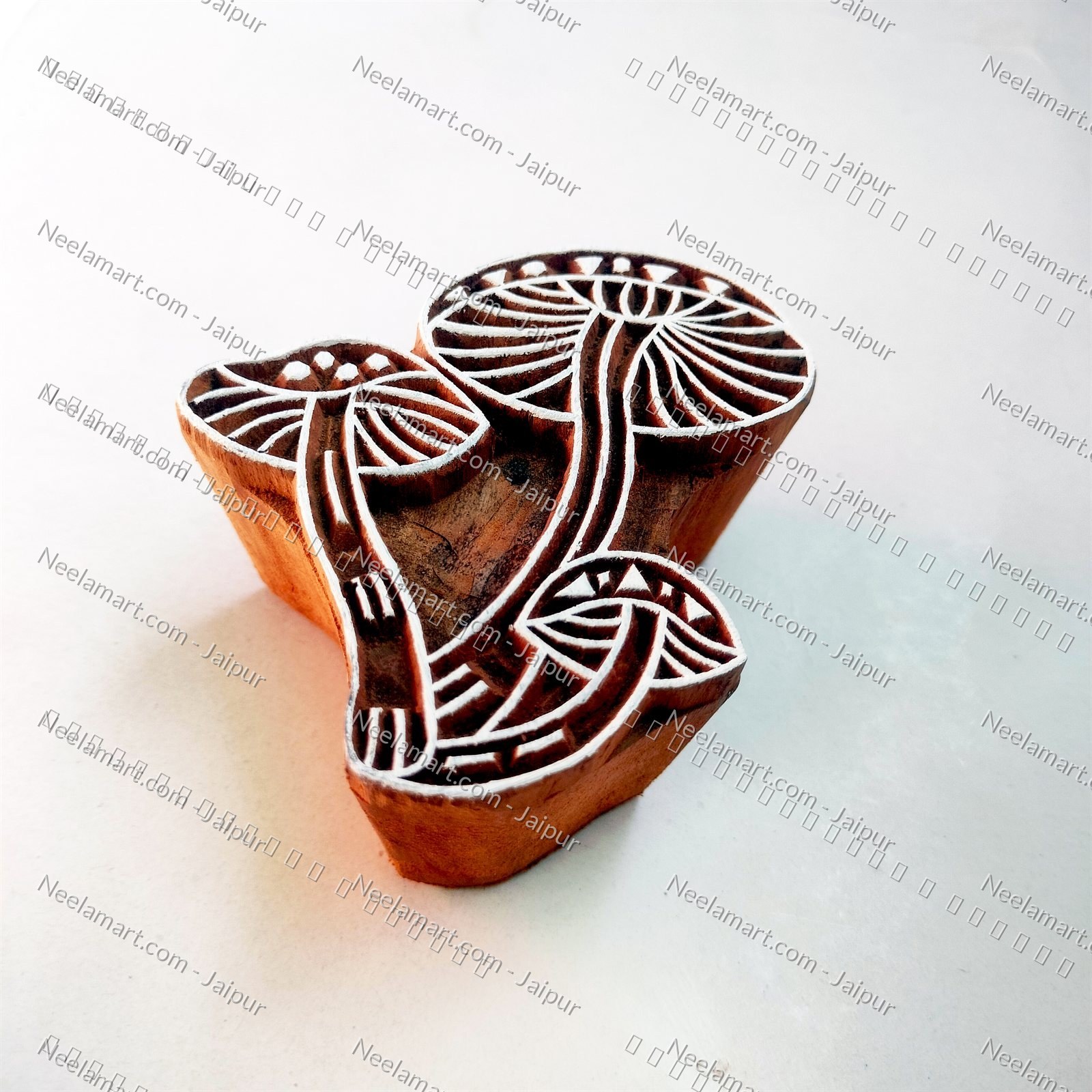 Intricate Botanical Floral Wooden Block printed impression