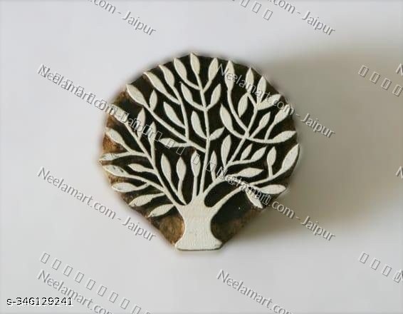 Intricate Botanical Floral Wooden Block