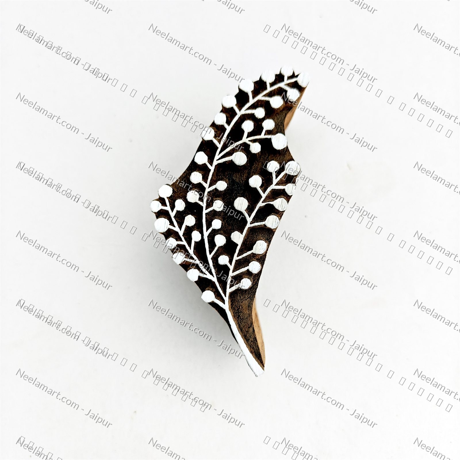 Intricate Botanical Floral Wooden Block