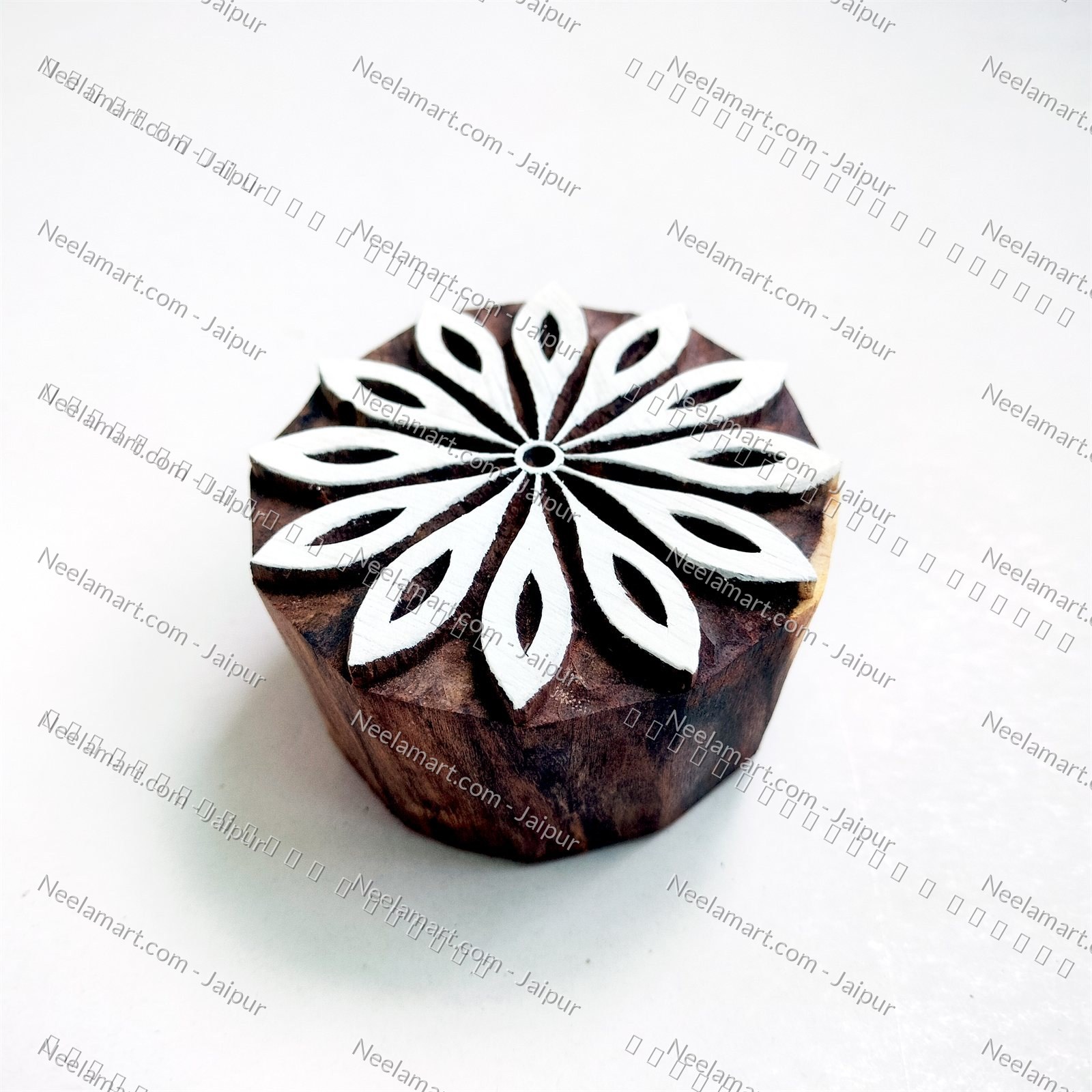 Intricate Botanical Floral Wooden Block printed impression