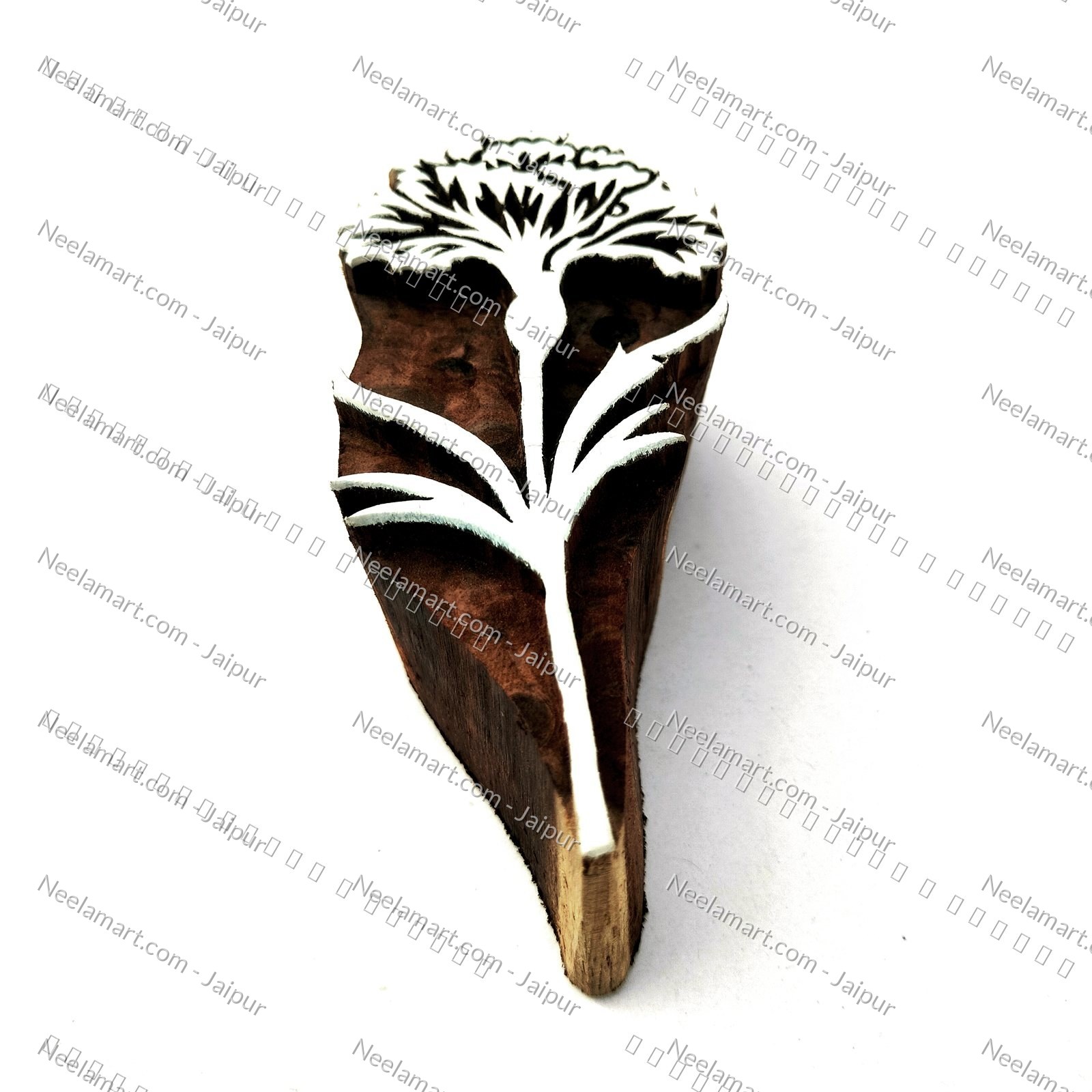 Intricate Botanical Floral Wooden Block printed impression
