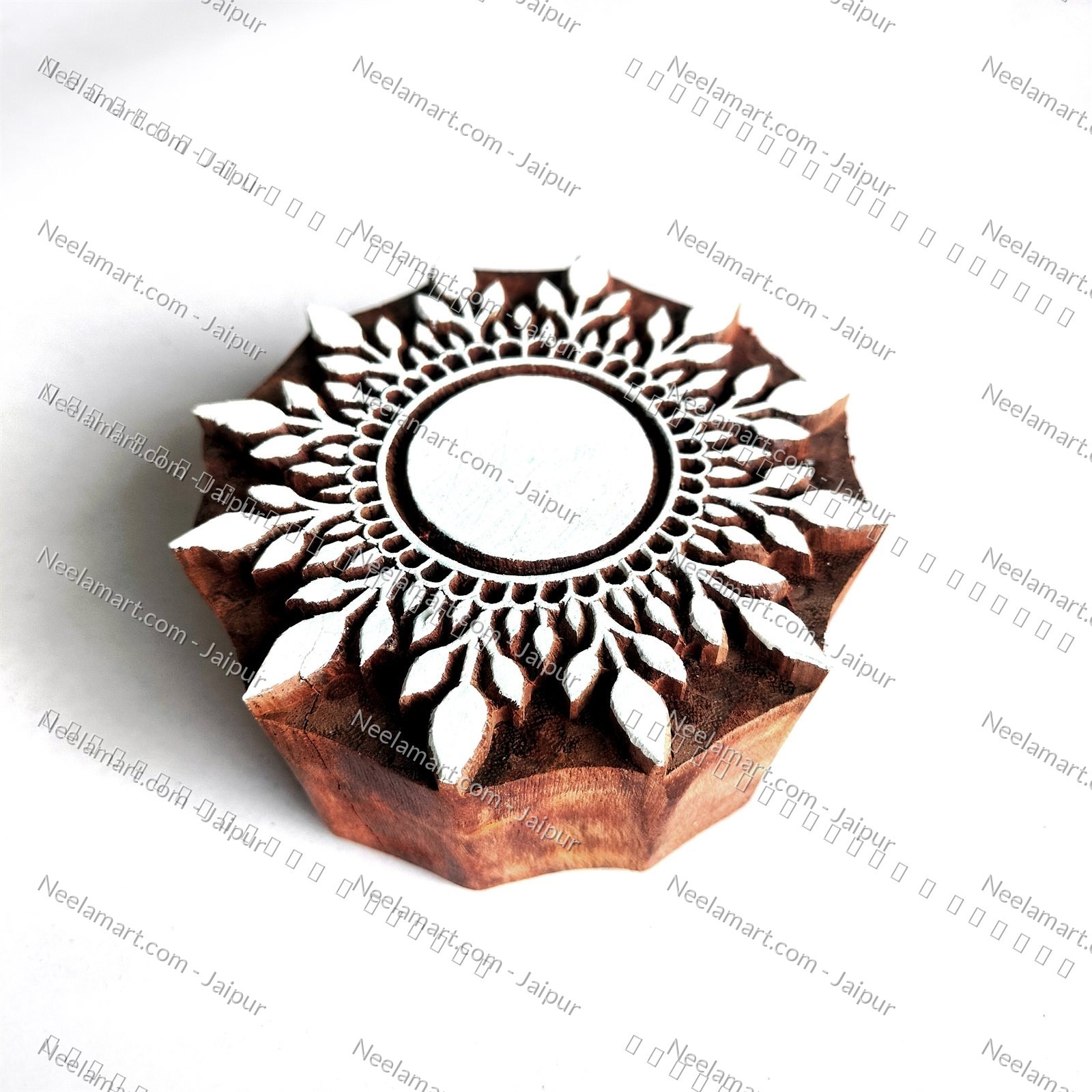 Intricate Botanical Floral Wooden Block printed impression