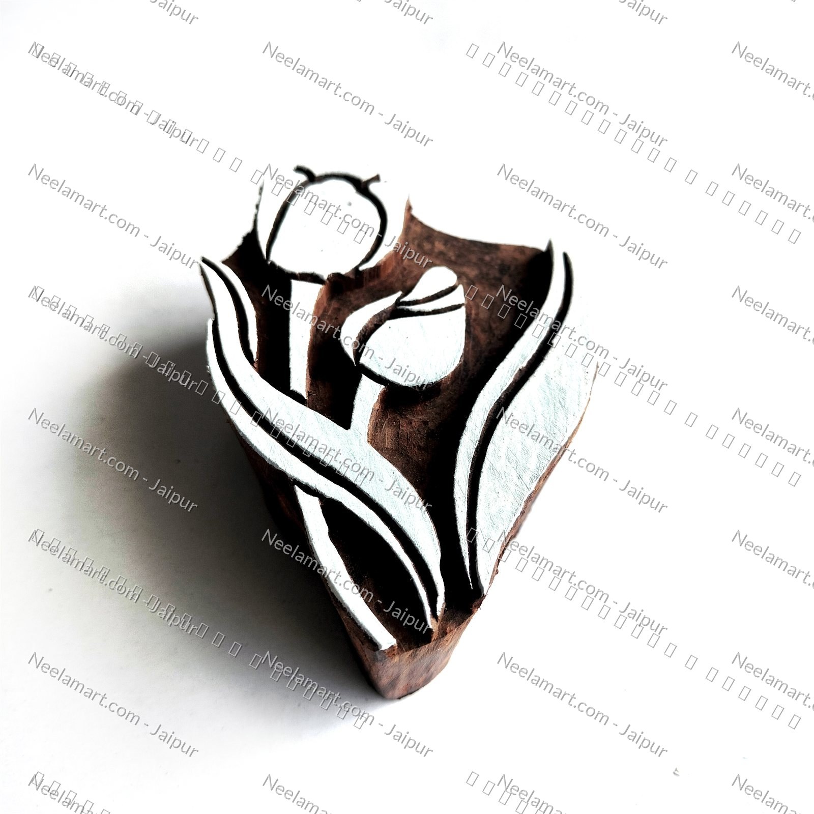 Intricate Botanical Floral Wooden Block printed impression