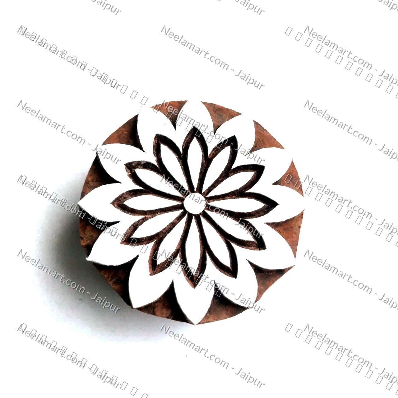 Intricate Botanical Floral Wooden Block