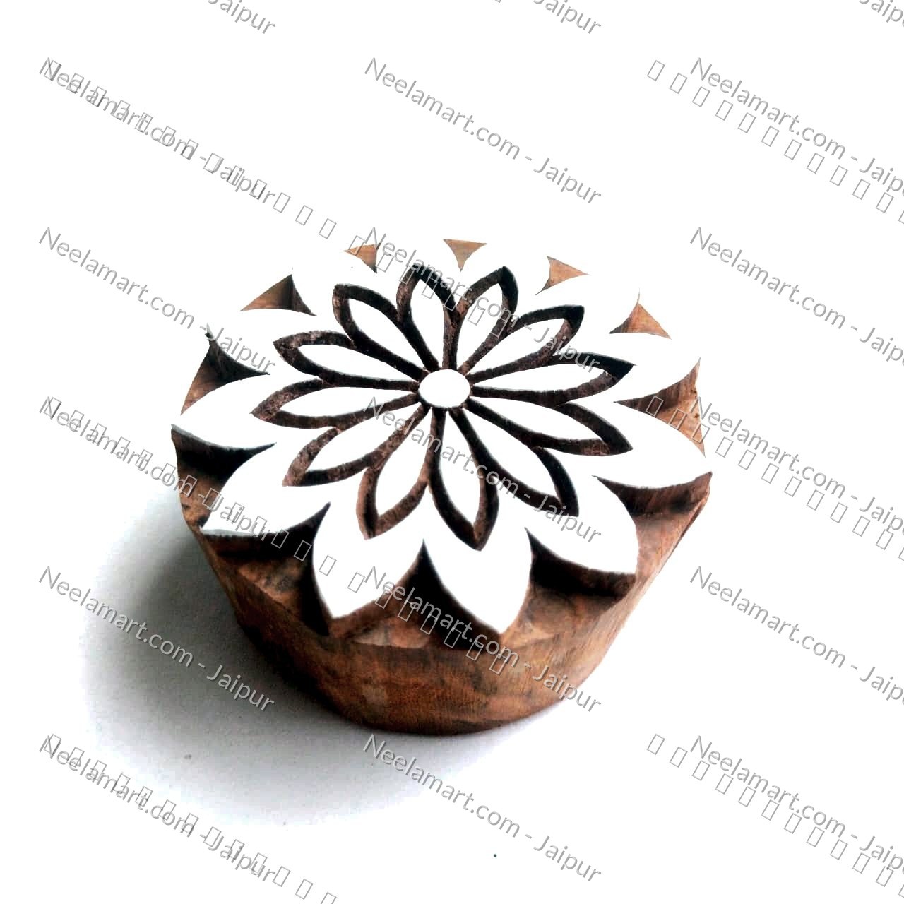 Intricate Botanical Floral Wooden Block printed impression