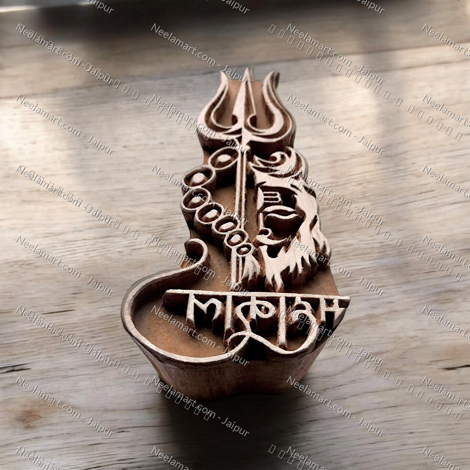 Spiritual Mahakal Wooden Stamp printed impression