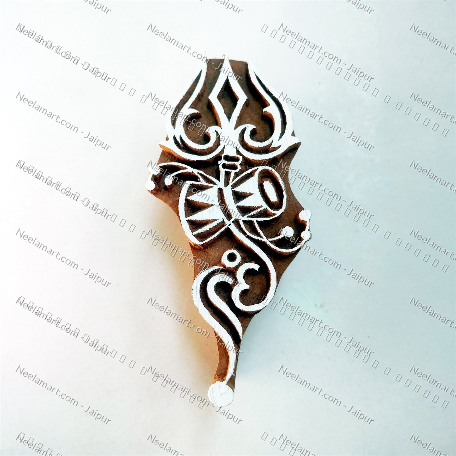 Spiritual Trishul Wooden Stamp