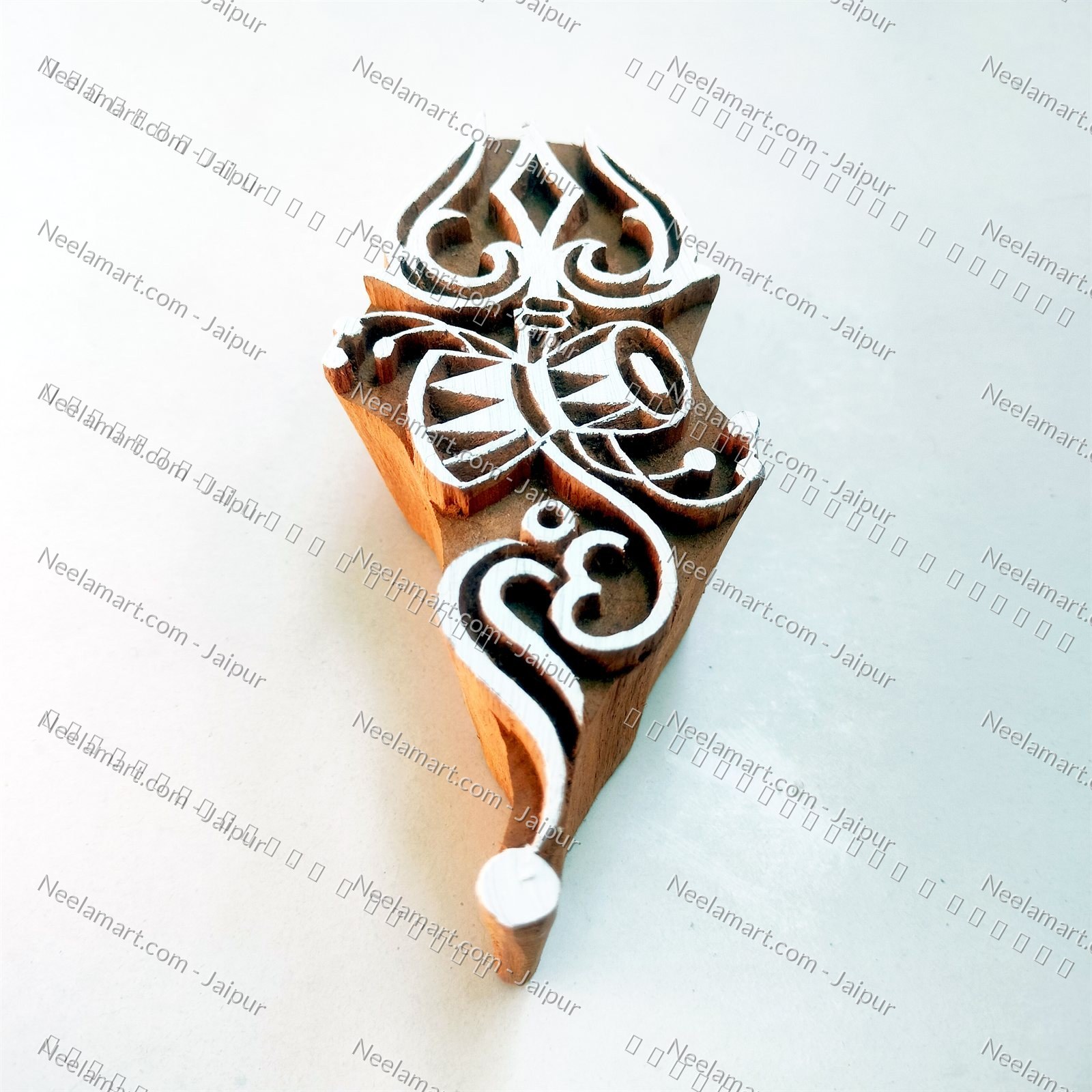 Spiritual Trishul Wooden Stamp printed impression