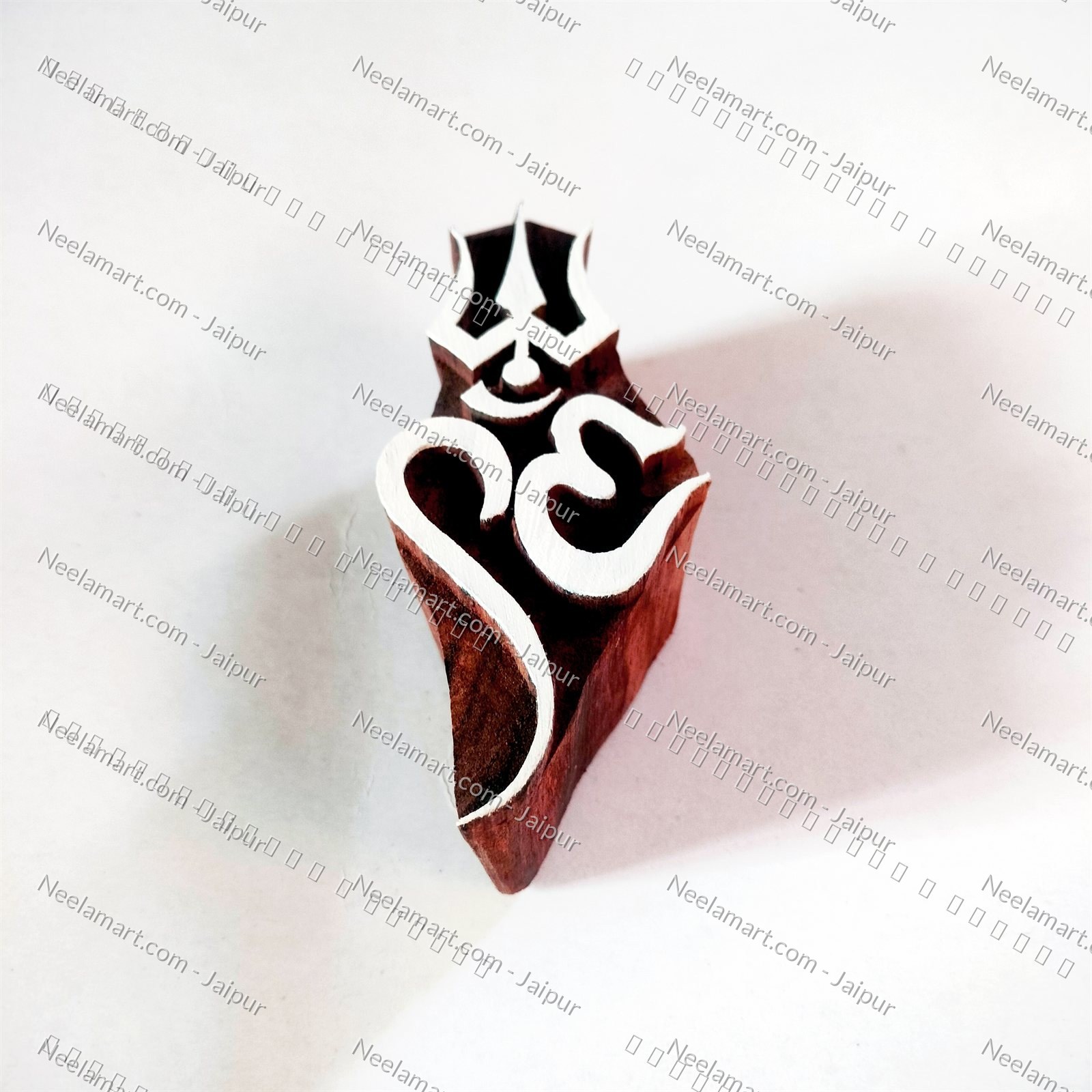Spiritual Trishul Wooden Stamp printed impression