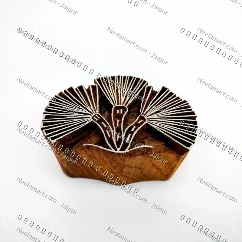 Intricate Botanical Floral Wooden Block Pattern