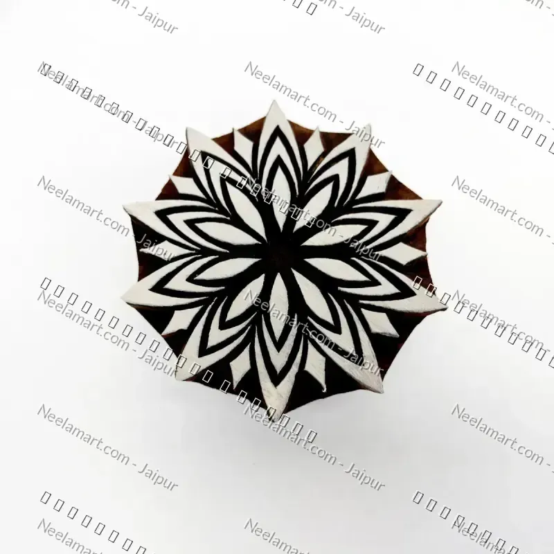 Intricate Botanical Floral Wooden Block