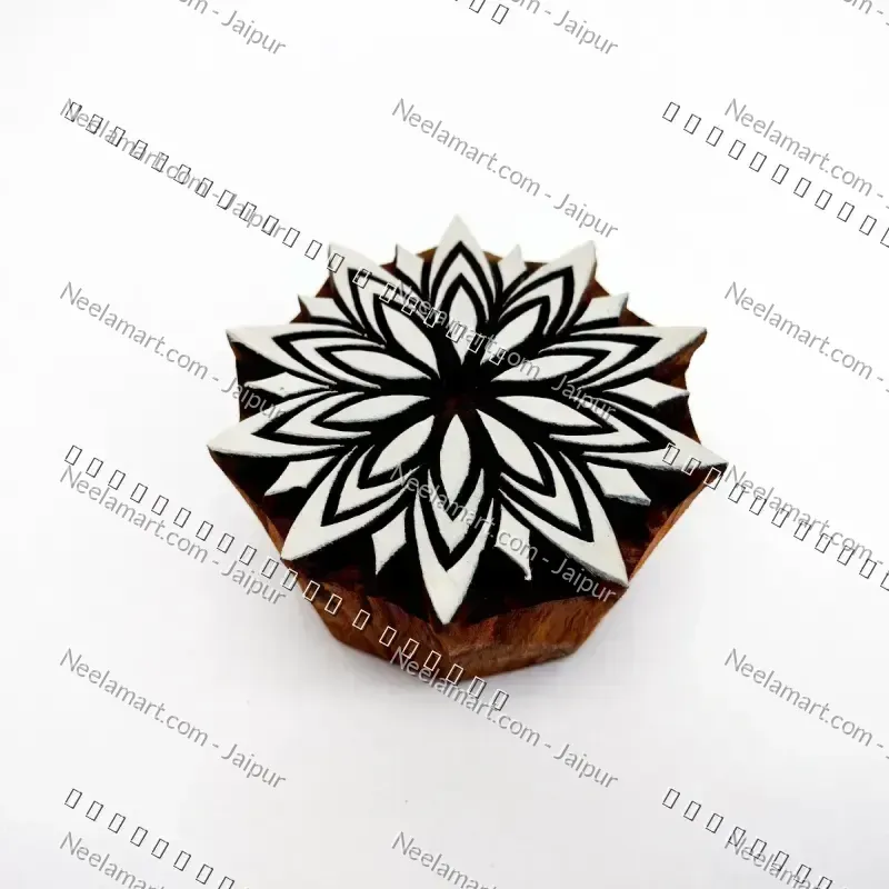 Intricate Botanical Floral Wooden Block Pattern
