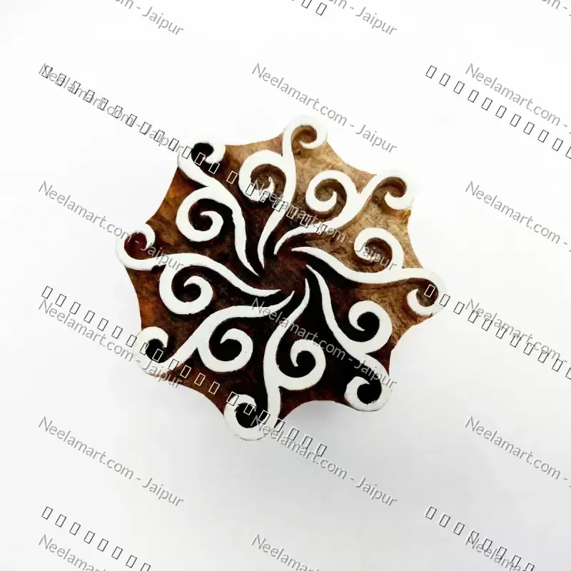 Intricate Botanical Floral Wooden Block
