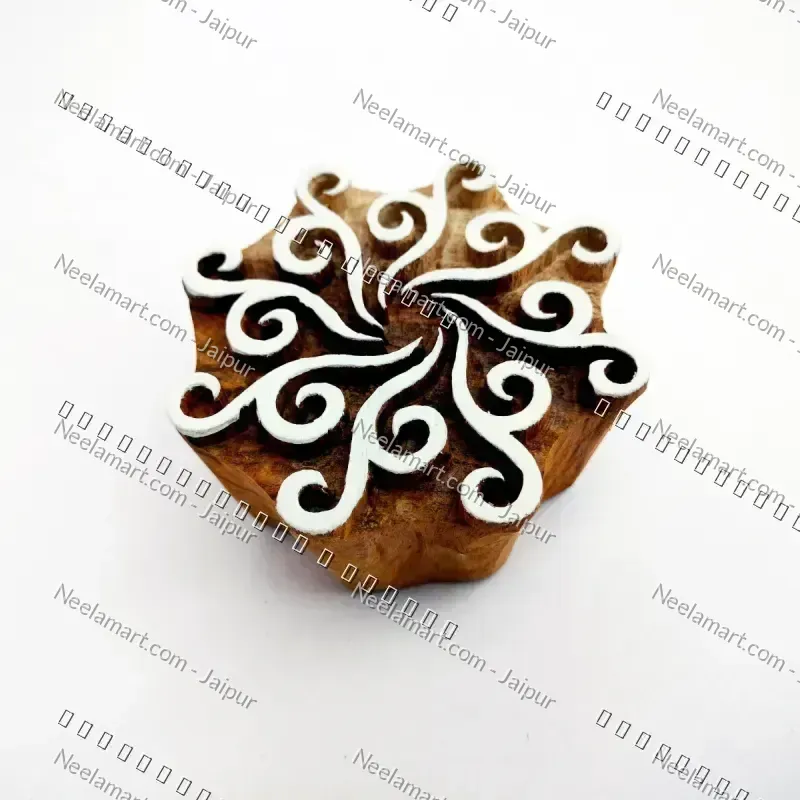 Intricate Botanical Floral Wooden Block Pattern