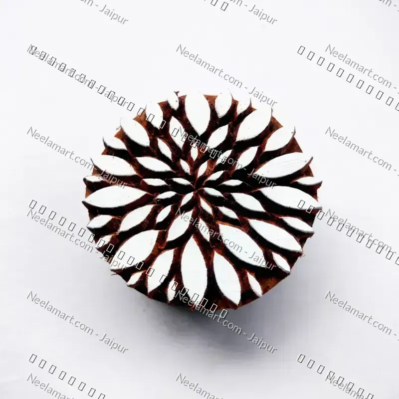 Intricate Botanical Floral Wooden Block