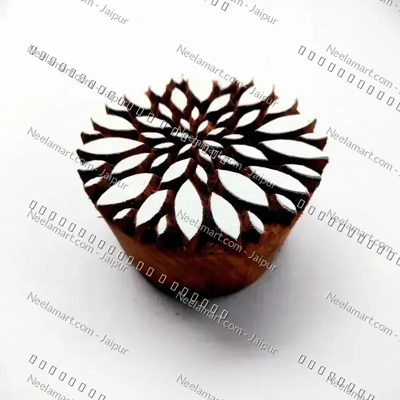 Intricate Botanical Floral Wooden Block Pattern