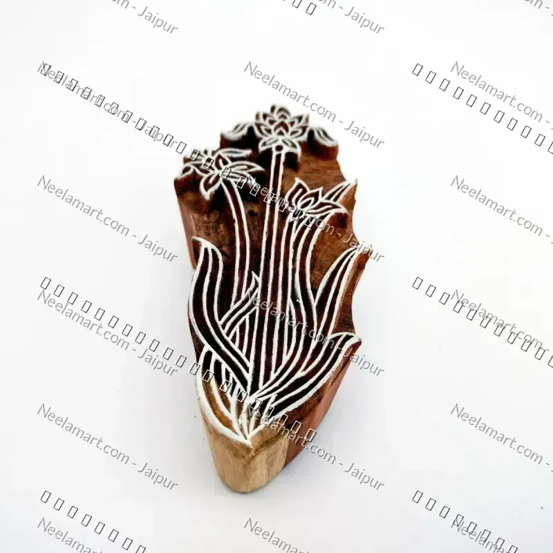 Intricate Botanical Floral Wooden Block