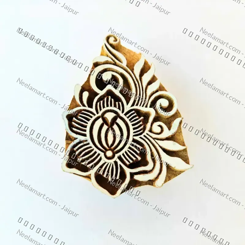Intricate Botanical Floral Wooden Block