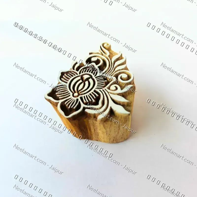 Intricate Botanical Floral Wooden Block Pattern