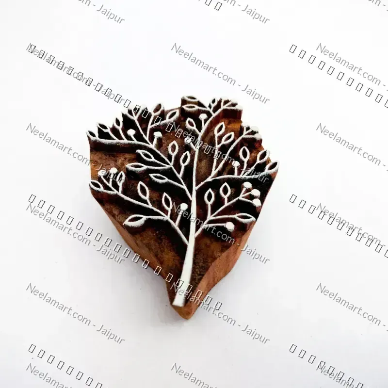 Intricate Botanical Floral Wooden Block