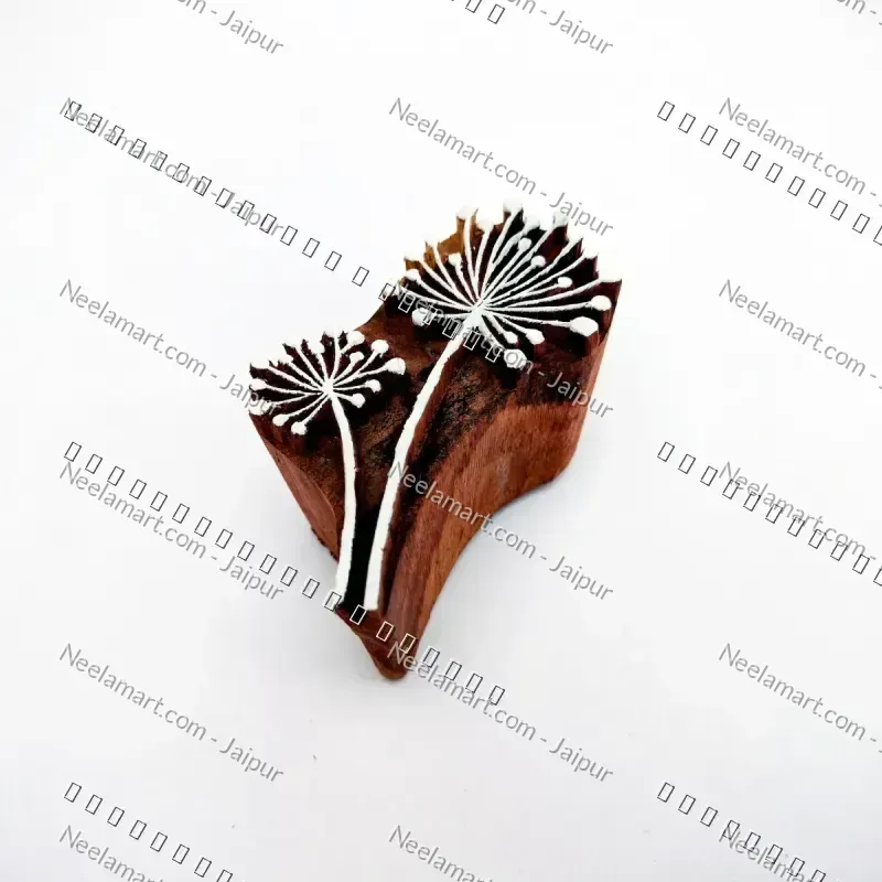Intricate Botanical Floral Wooden Block
