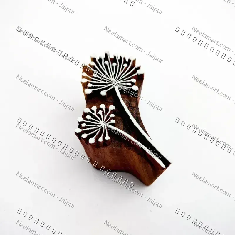 Intricate Botanical Floral Wooden Block printed impression