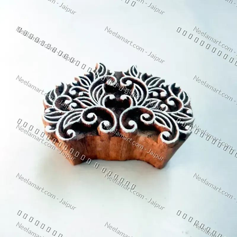Intricate Botanical Floral Wooden Block printed impression