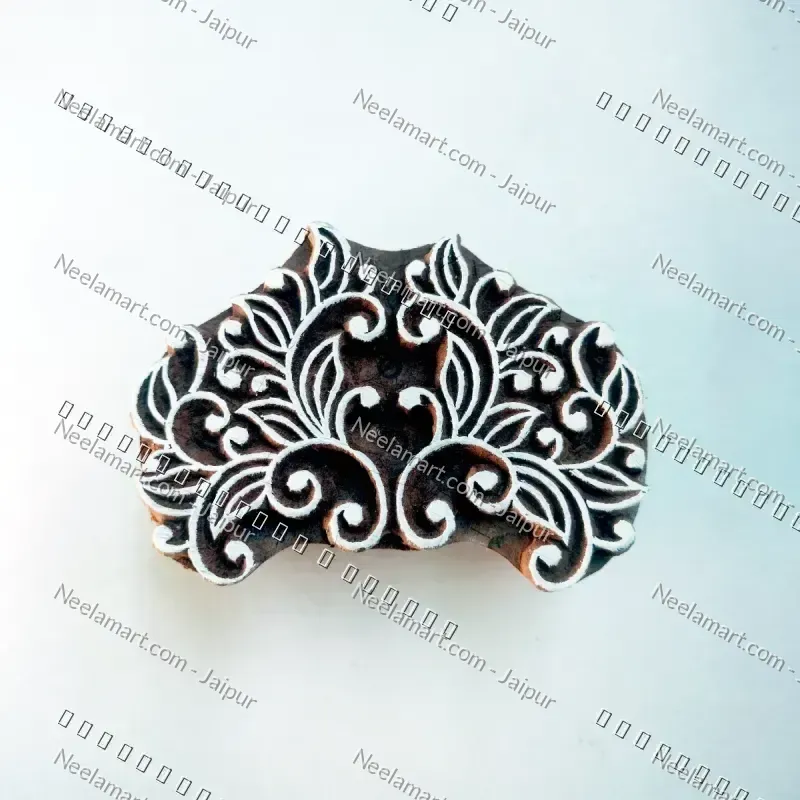 Intricate Botanical Floral Wooden Block