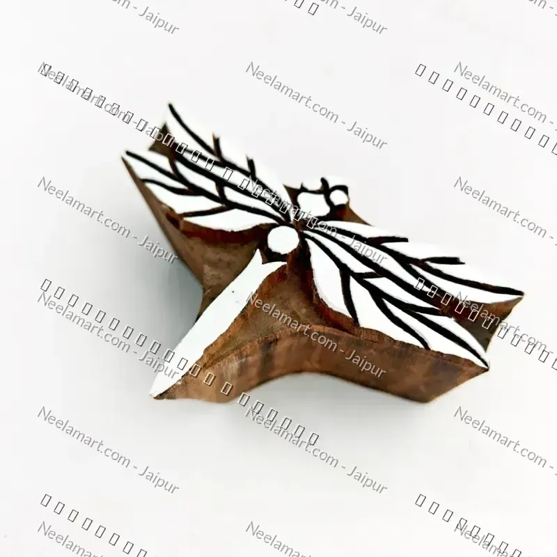 Hand-Carved Botanical Floral Block printed impression