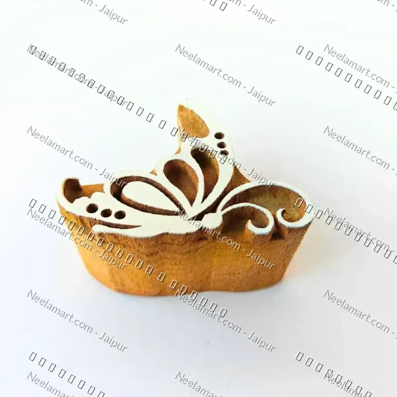 Hand-Carved Botanical Floral Block printed impression
