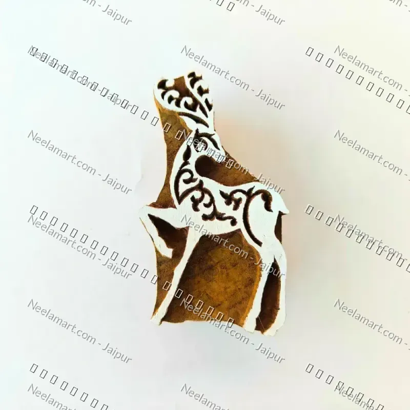 Hand-Carved Forest Deer Block