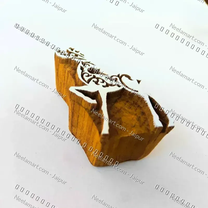 Hand-Carved Forest Deer Block printed impression