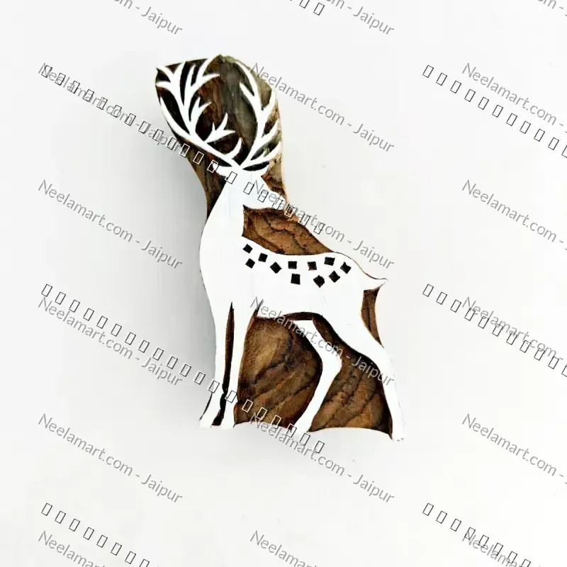 Hand-Carved Forest Deer Block